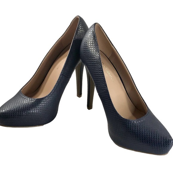 NW/OT Navy Lizard 4.5” Heel BCBGeneration Penni Lofty‎ Platform, Stiletto - Picture 3 of 10
